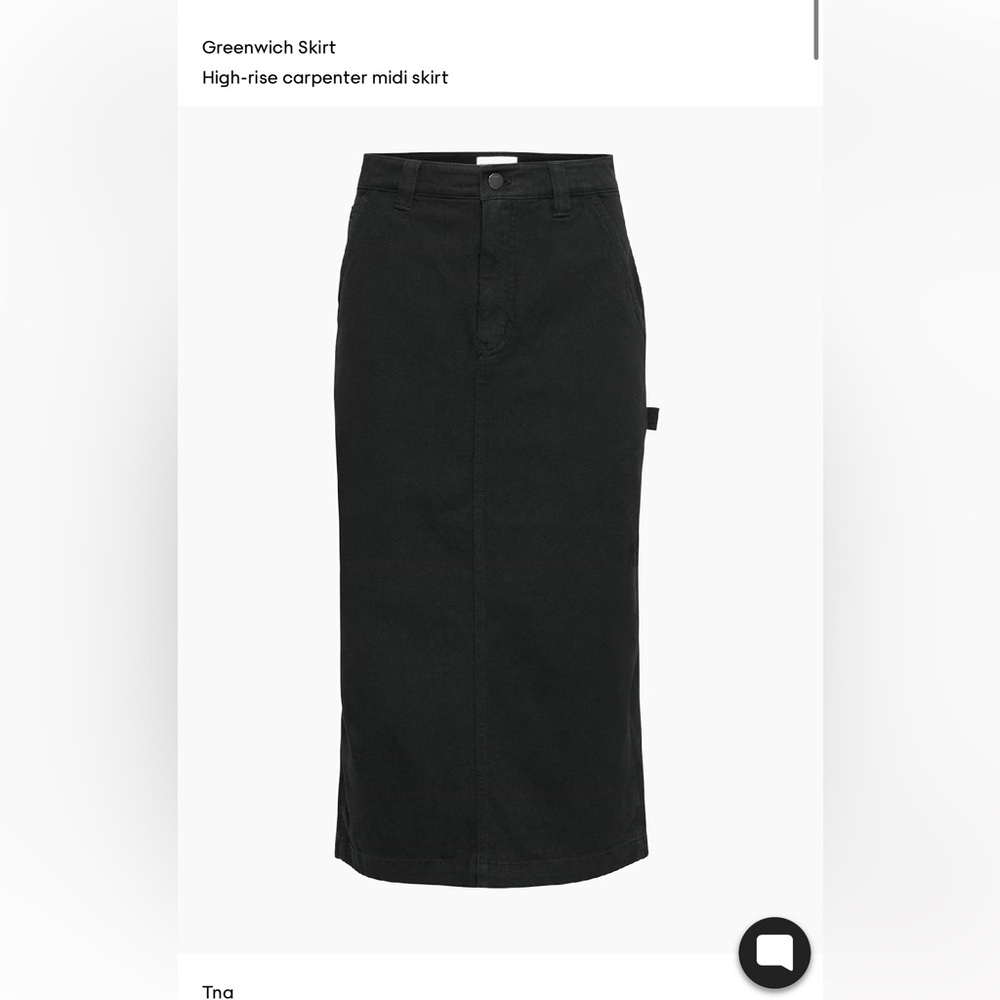 Aritzia Black Long High Rise Denim Skirt